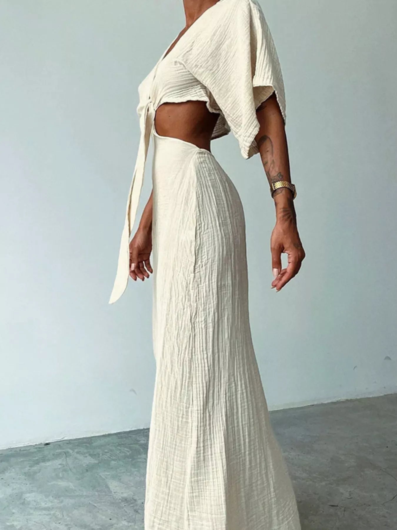Tie Front Maxi Dress - The Nicole - Tayan Dress Co.