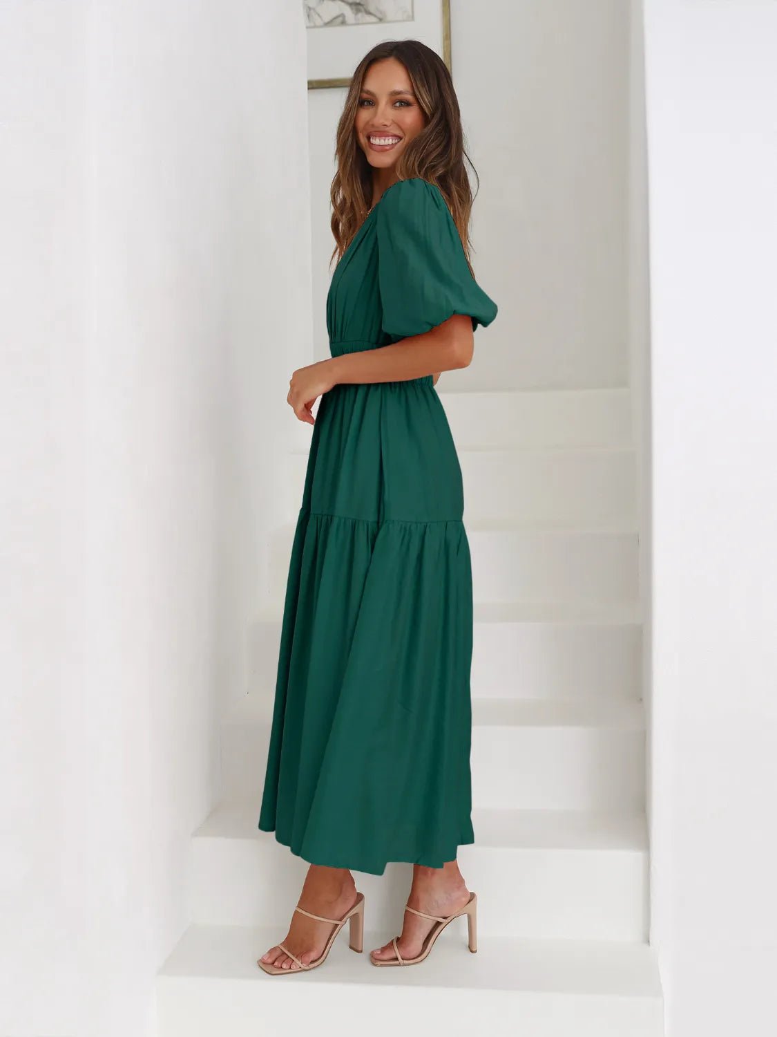 Half Sleeve Midi Dress - The Nicole - Tayan Dress Co.