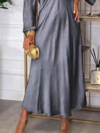 V-Neck Long Sleeve Dress
