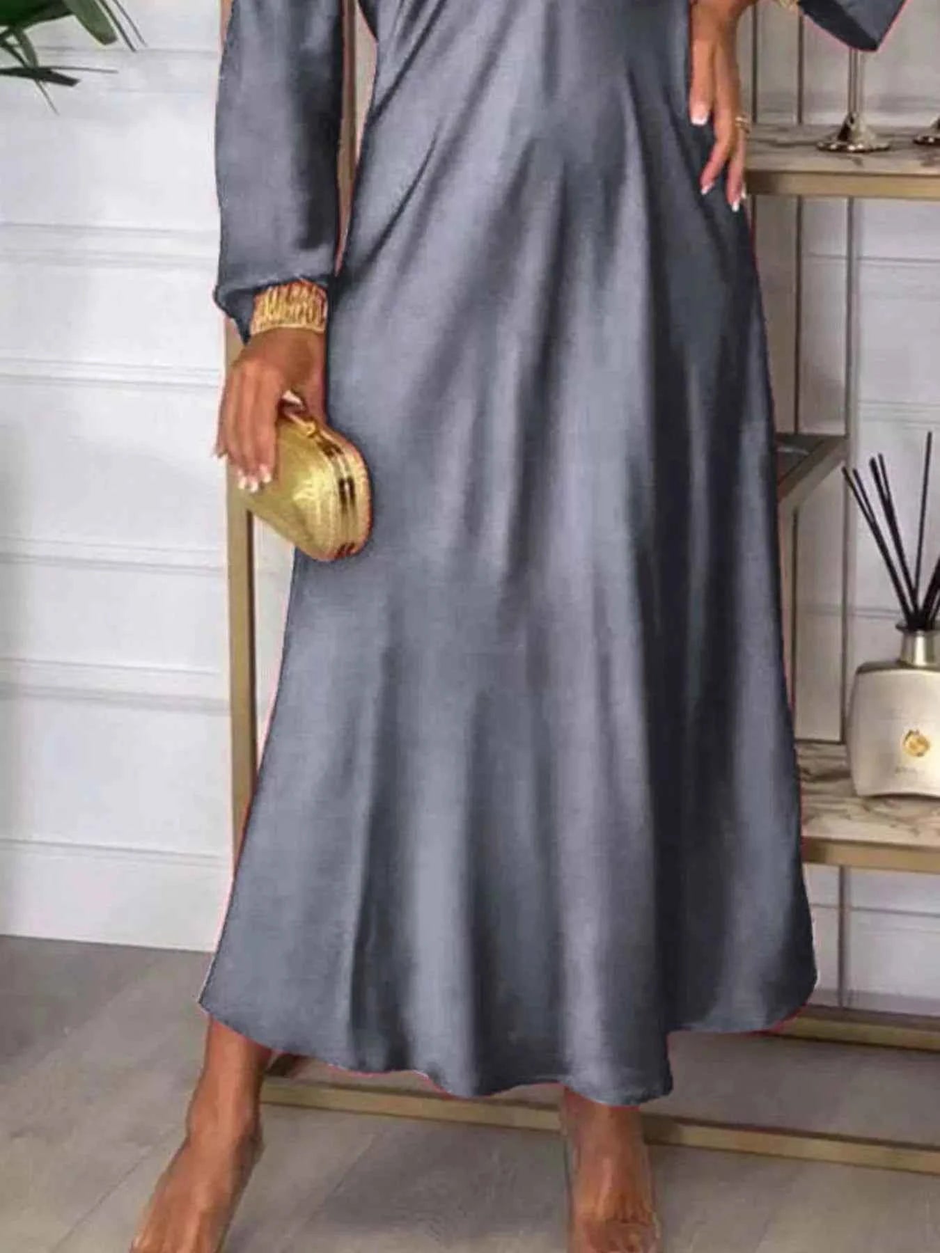 V-Neck Long Sleeve Dress