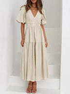 V - Neck Midi Dress - The Nicole - Tayan Dress Co.