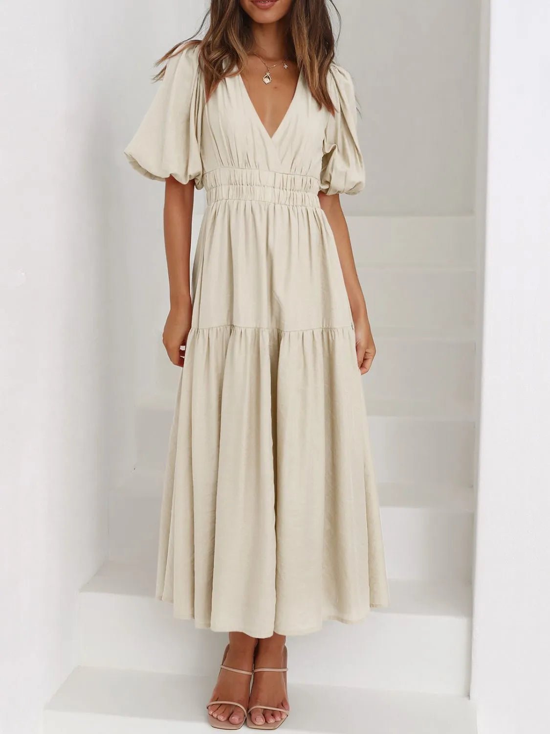 V - Neck Midi Dress - The Nicole - Tayan Dress Co.