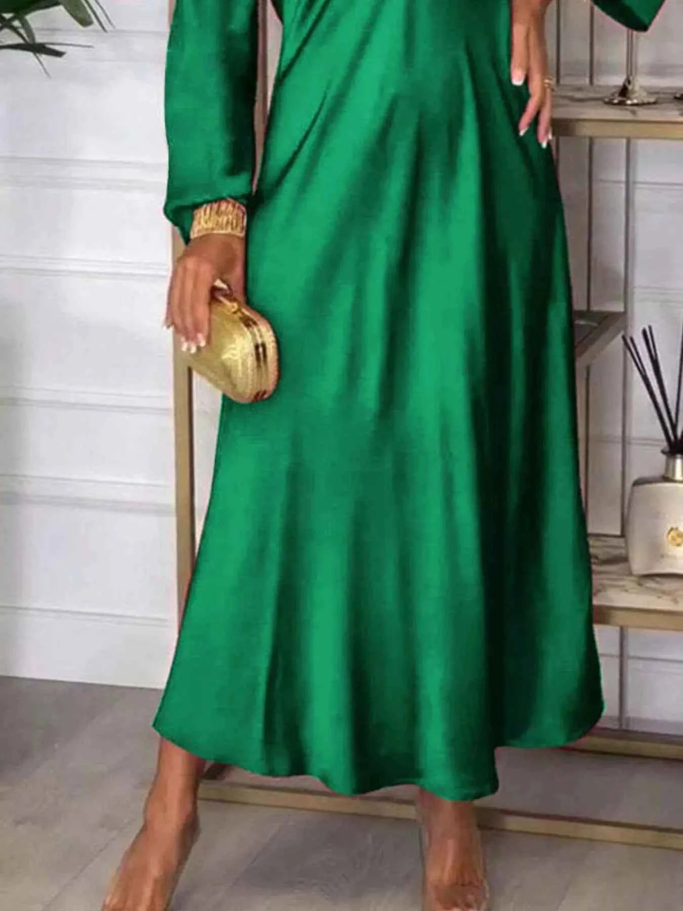 V-Neck Long Sleeve Dress