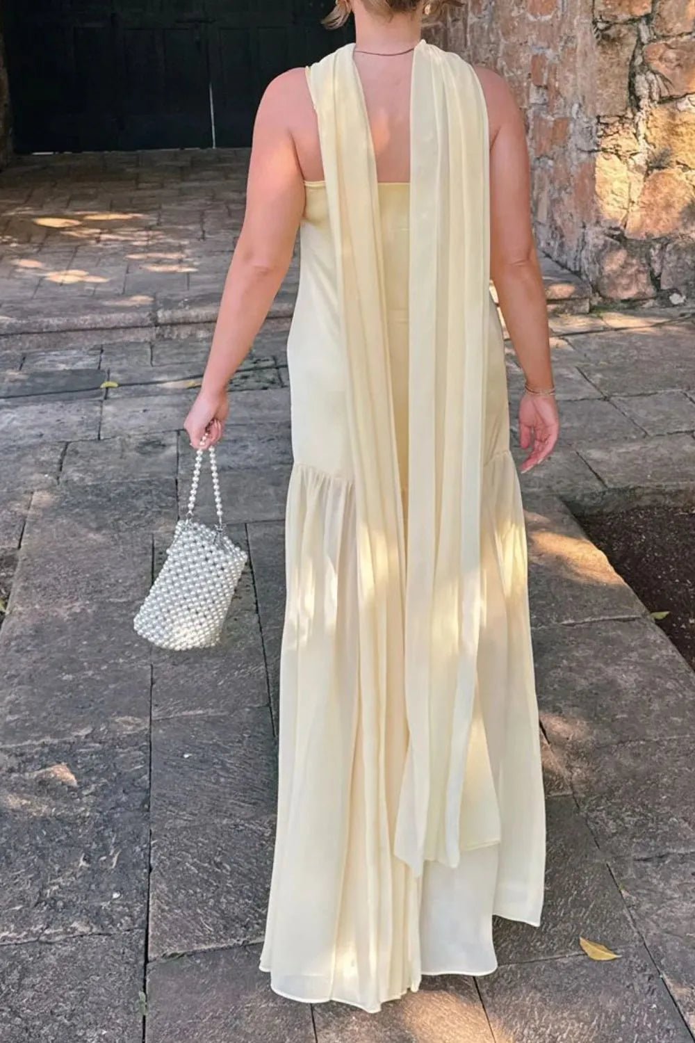 Adjustable Strap Maxi Cami Dress with Scarf - TNT Dress Co.
