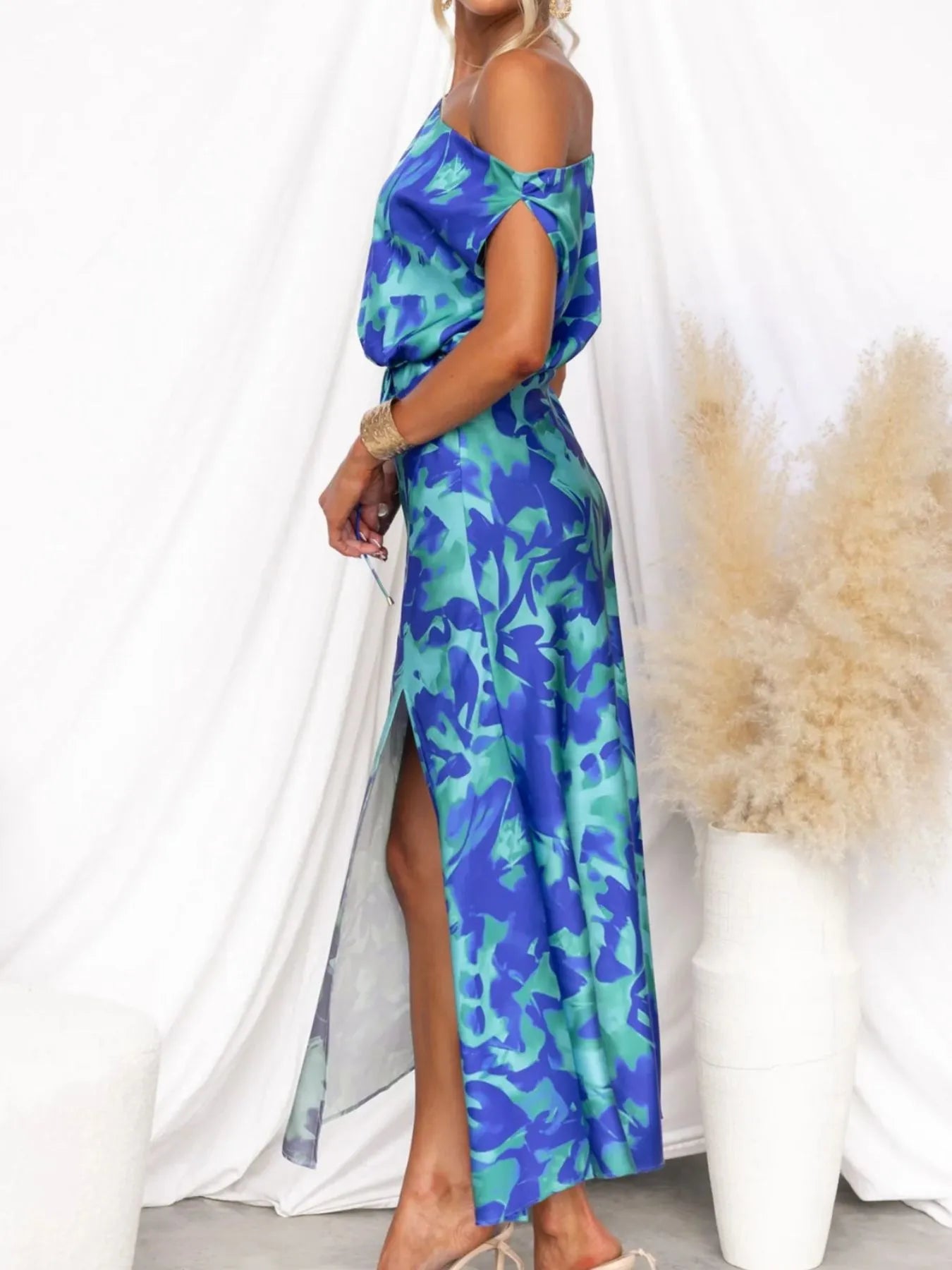 Shoulder Dress with Slit - The Nicole - Tayan Dress Co.