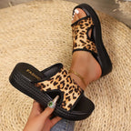 Cutout Leopard Print Platform Sandals - The Nicole - Tayan Dress Co.