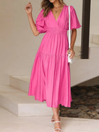 V - Neck Midi Dress - The Nicole - Tayan Dress Co.