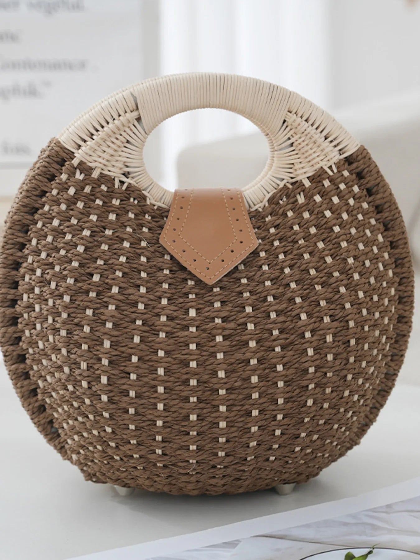 Braided Round Handbag - The Nicole - Tayan Dress Co.