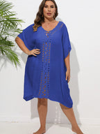 Crochet Trim V - Neck Beach Cover Up Dress - TNT Dress Co.