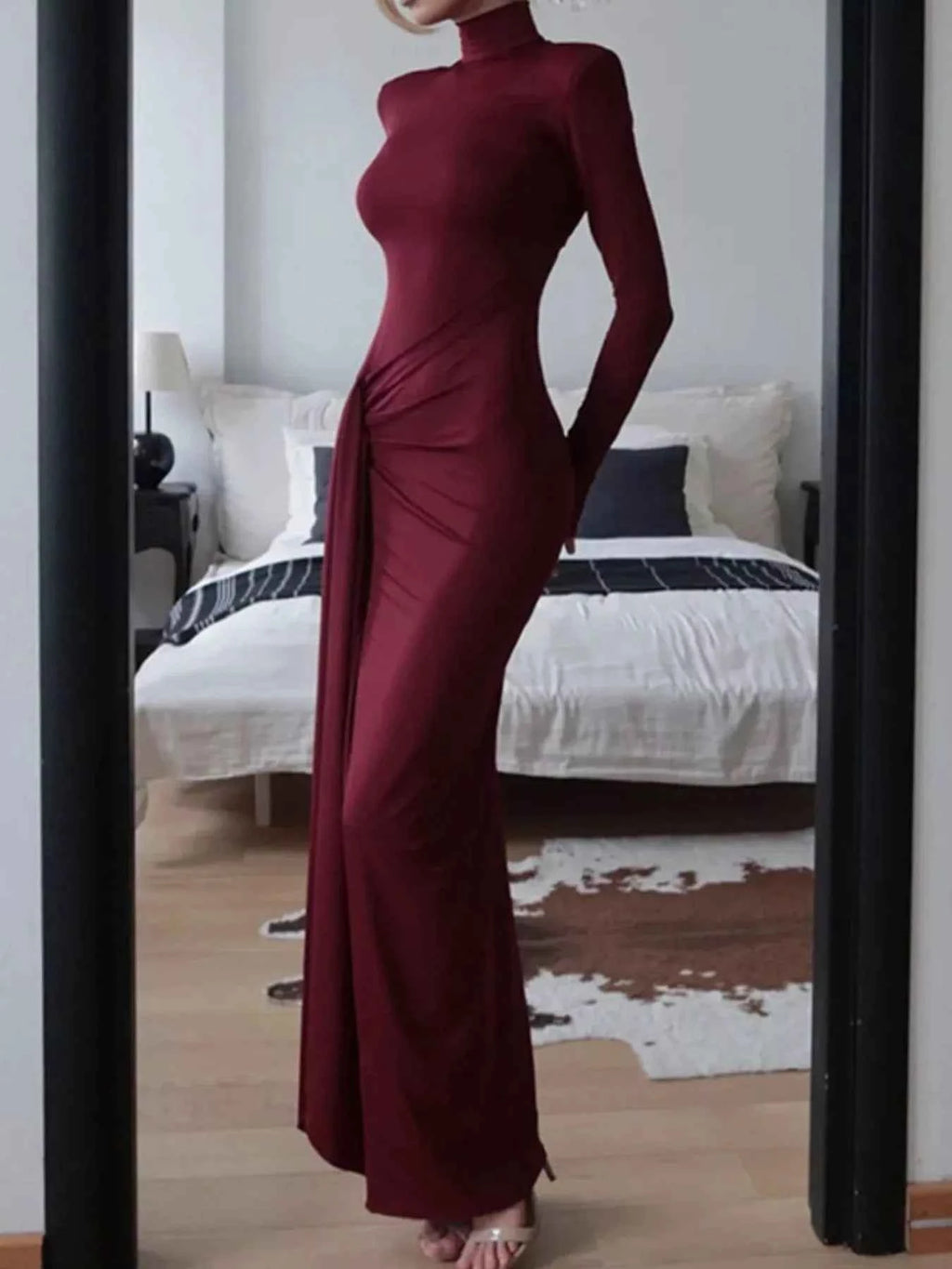 Turtleneck Long Sleeve Dress