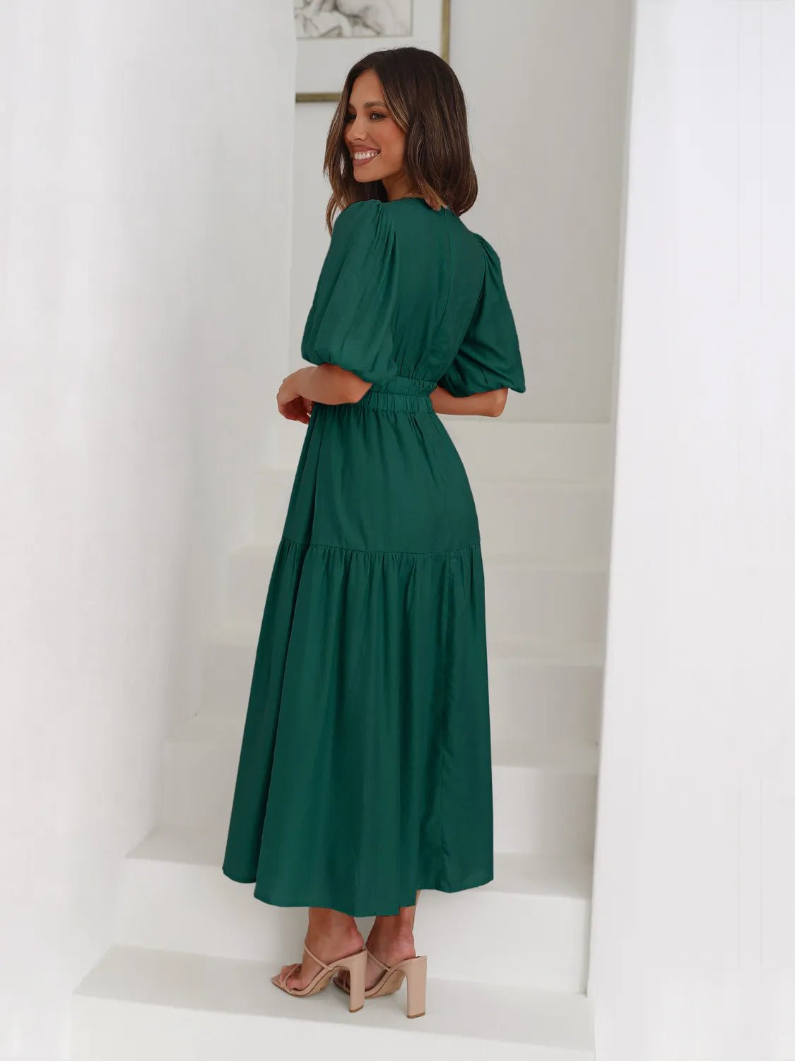 Half Sleeve Midi Dress - The Nicole - Tayan Dress Co.