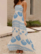 Seashell Print Spaghetti Strap Maxi Dress - TNT Dress Co.