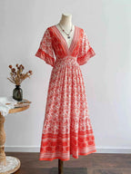 V-Neck Long Sleeve Dress