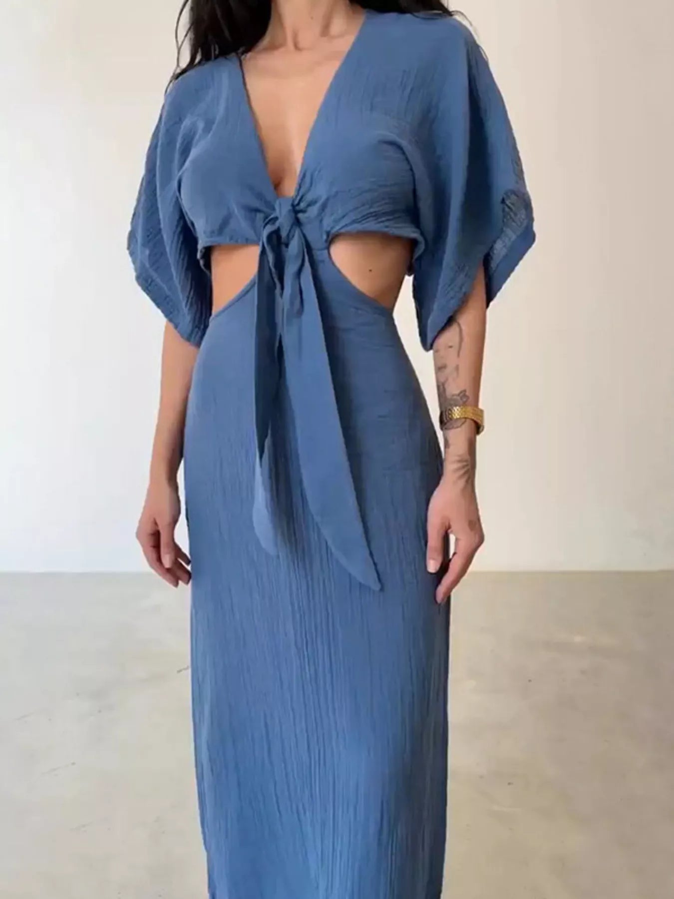 Tie Front Maxi Dress - The Nicole - Tayan Dress Co.