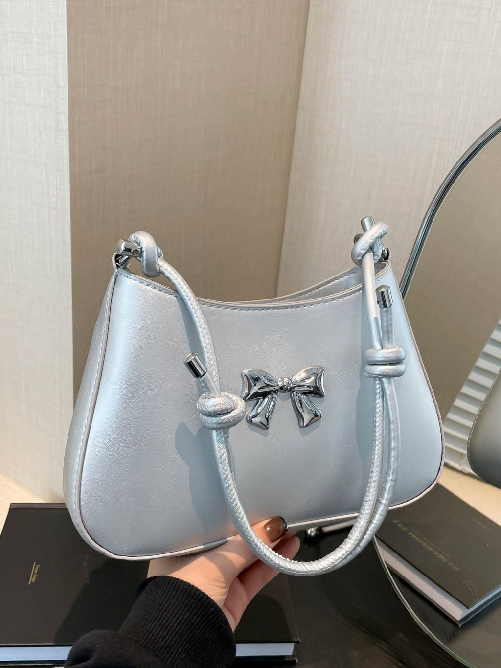 Bow - Detail PU Leather Knotted Strap Handbag - TNT Dress Co.