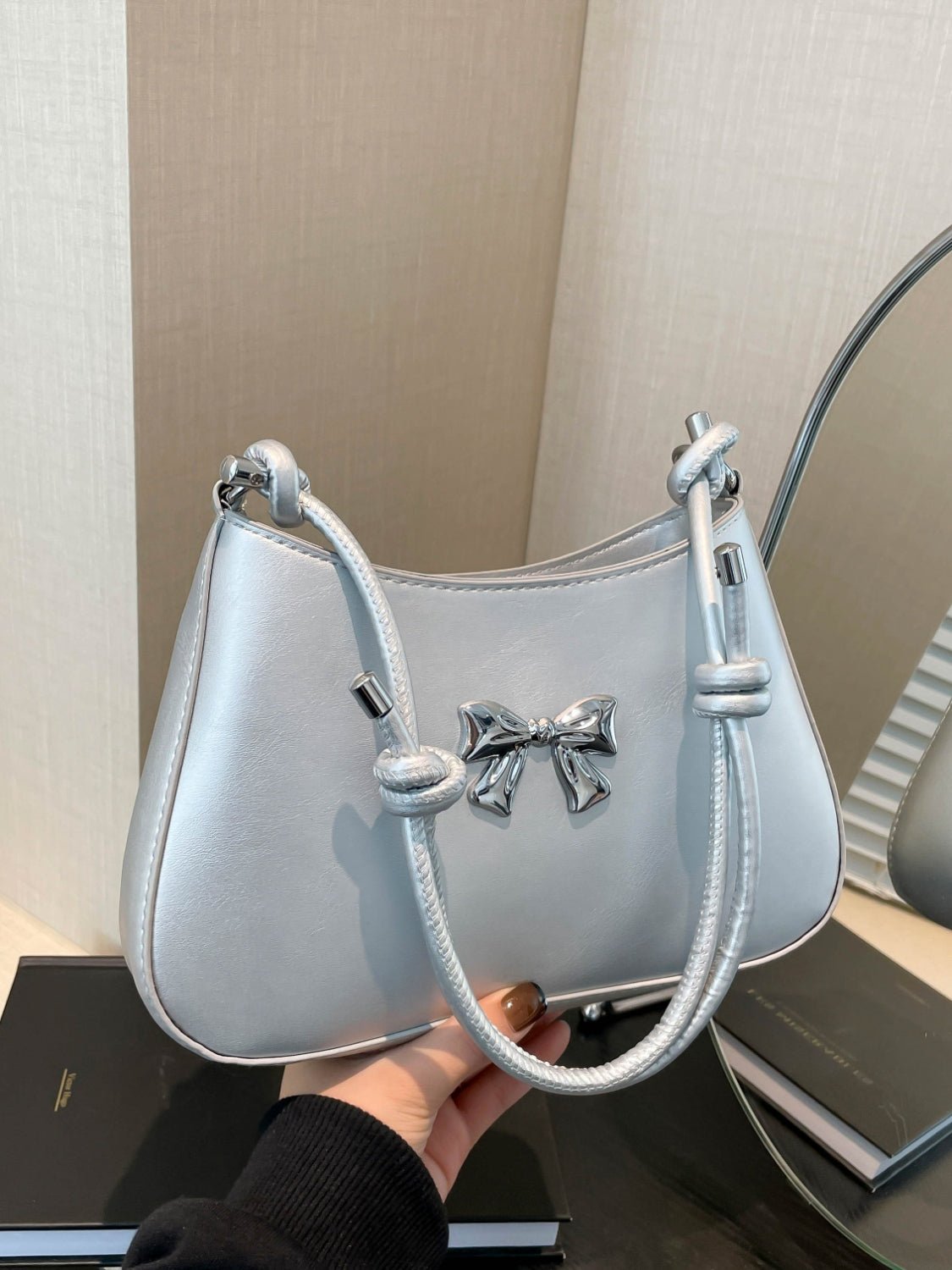 Bow - Detail PU Leather Knotted Strap Handbag - TNT Dress Co.