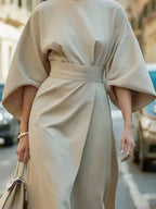 Round Neck Sleeve Dress - The Nicole - Tayan Dress Co.