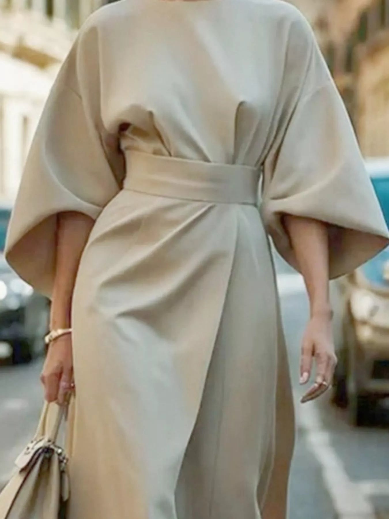 Round Neck Sleeve Dress - The Nicole - Tayan Dress Co.