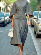 Round Neck Sleeve Dress - The Nicole - Tayan Dress Co.