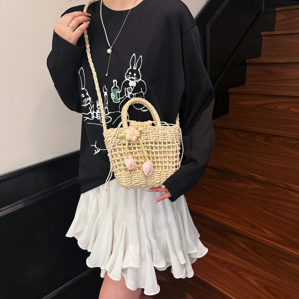 Woven Straw Crossbody Bag - The Nicole - Tayan Dress Co.