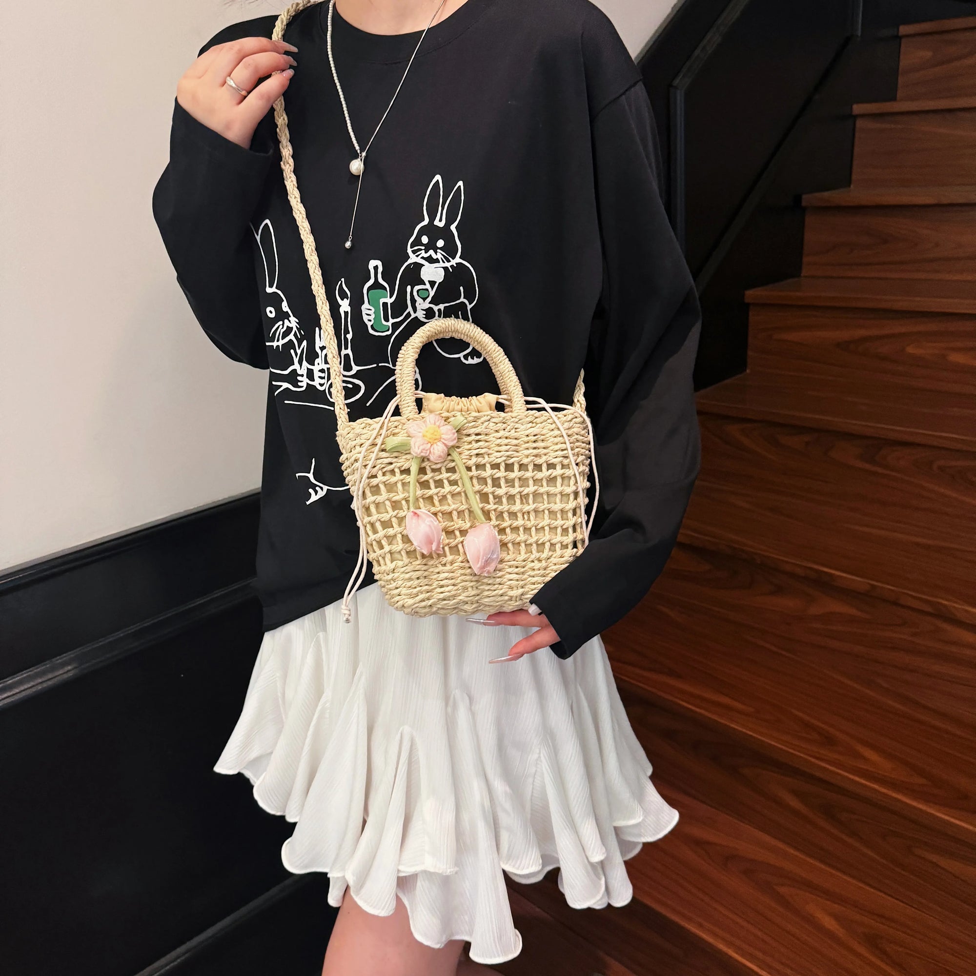 Woven Straw Crossbody Bag - The Nicole - Tayan Dress Co.