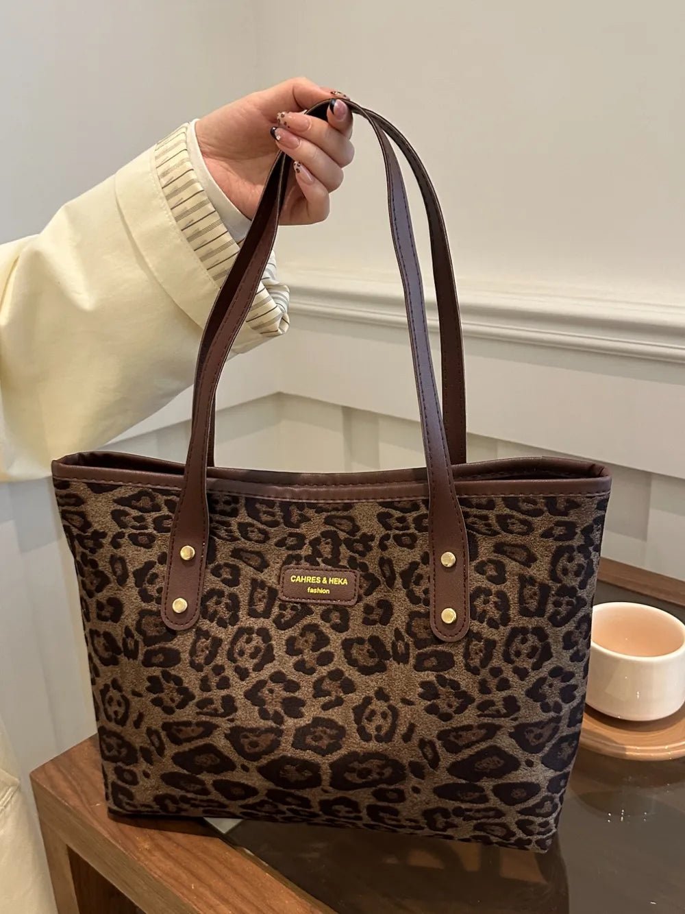 Leopard Tote Bag - The Nicole - Tayan Dress Co.