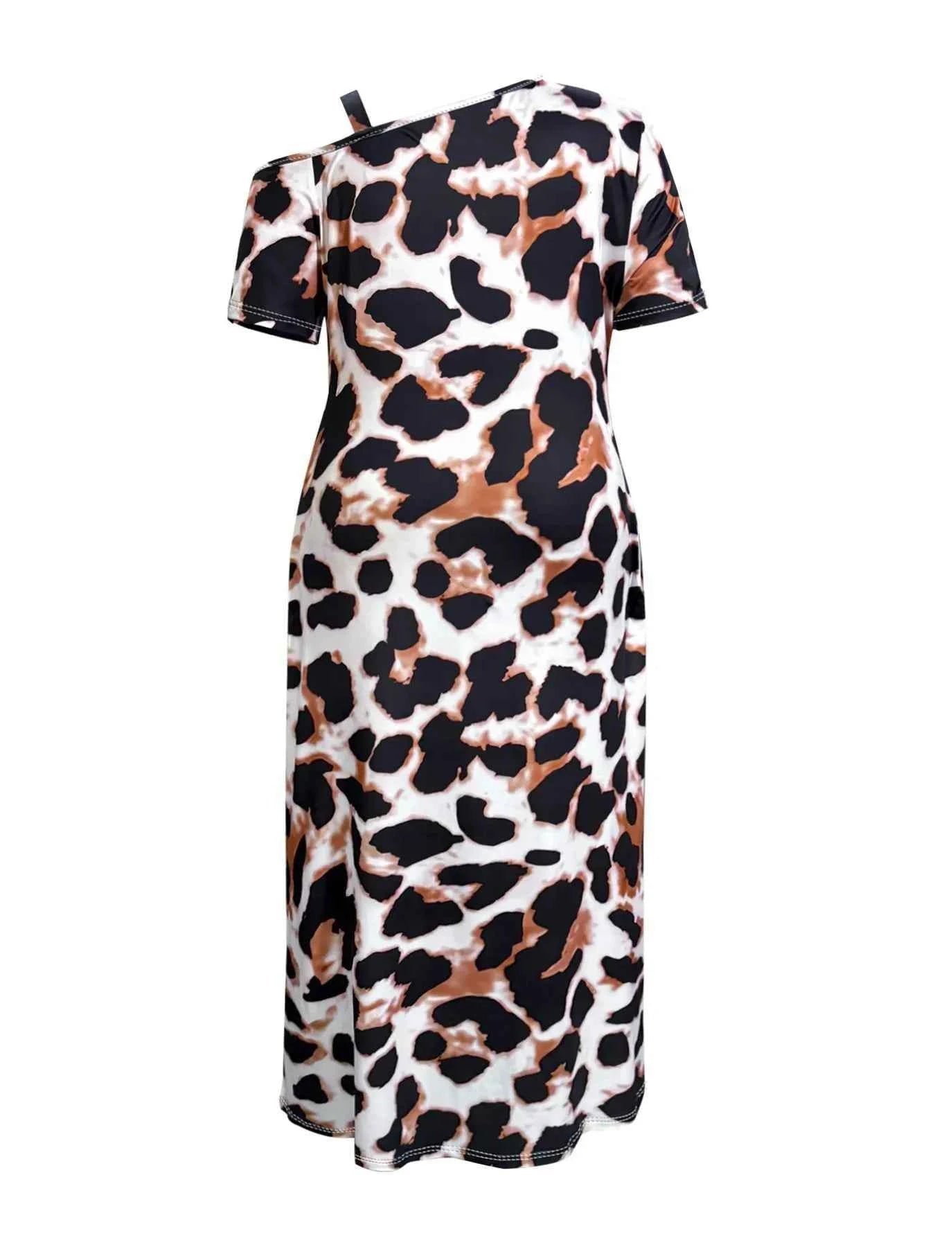 Leopard Print Short Sleeve Dress