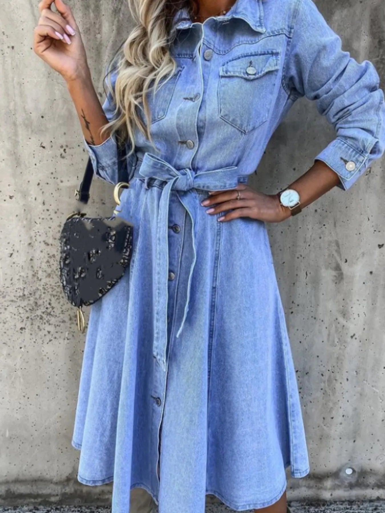 Denim Shirt Dress - The Nicole - Tayan Dress Co.