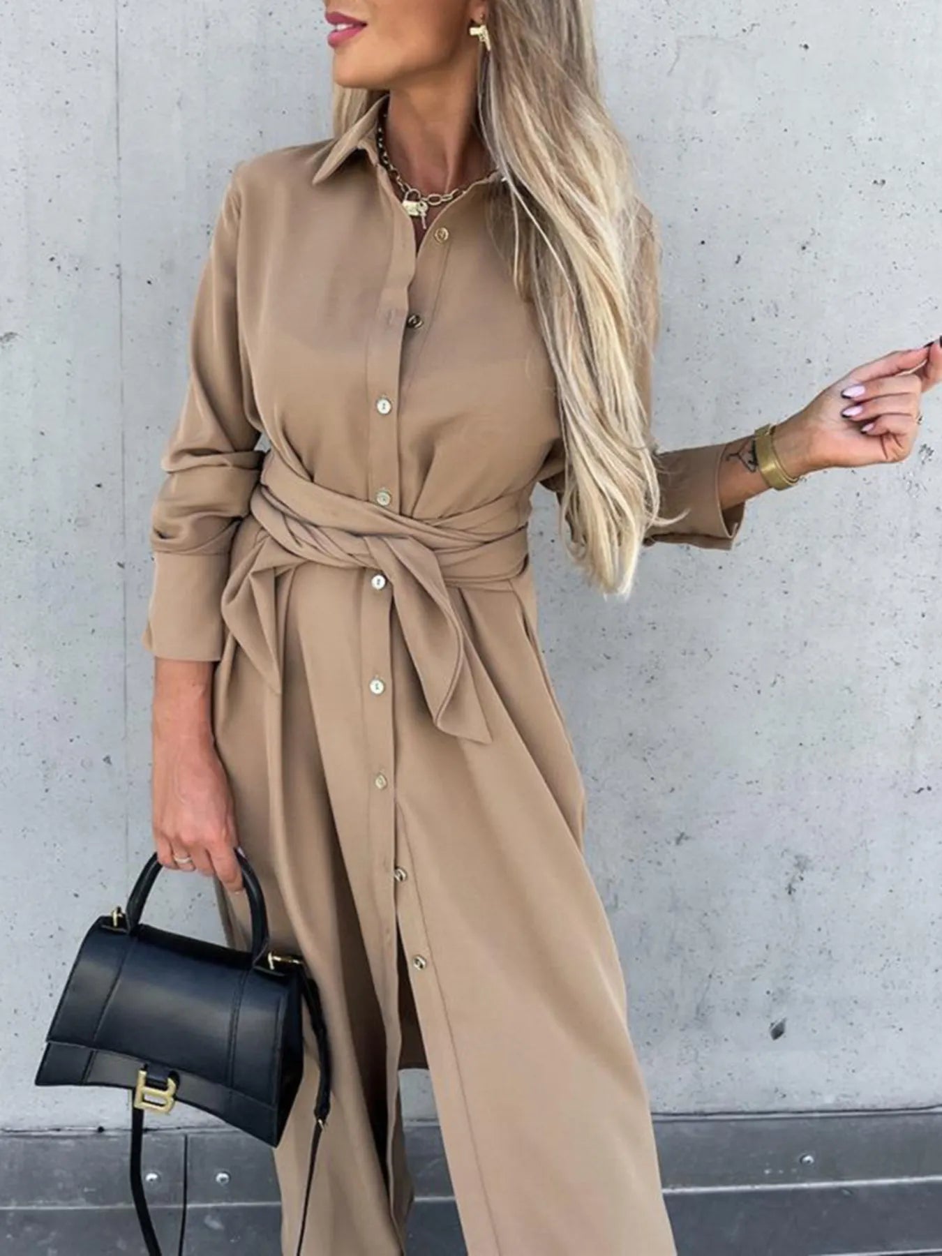 Long Sleeve Shirt Dress - The Nicole - Tayan Dress Co.