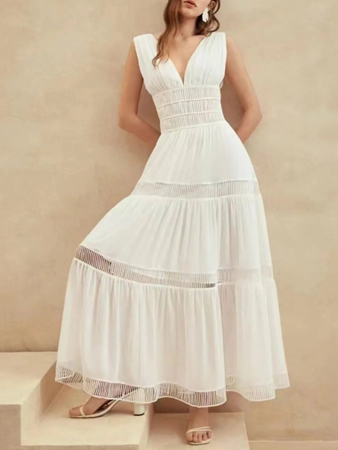 V - Neck Sleeveless Maxi Dress - The Nicole - Tayan Dress Co.