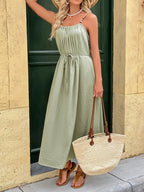 Pleated Adjustable Strap Cami Dress - TNT Dress Co.