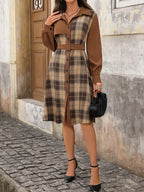 Plaid Long Sleeve Dress - The Nicole - Tayan Dress Co.