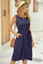 Round Neck Sleeveless Dress