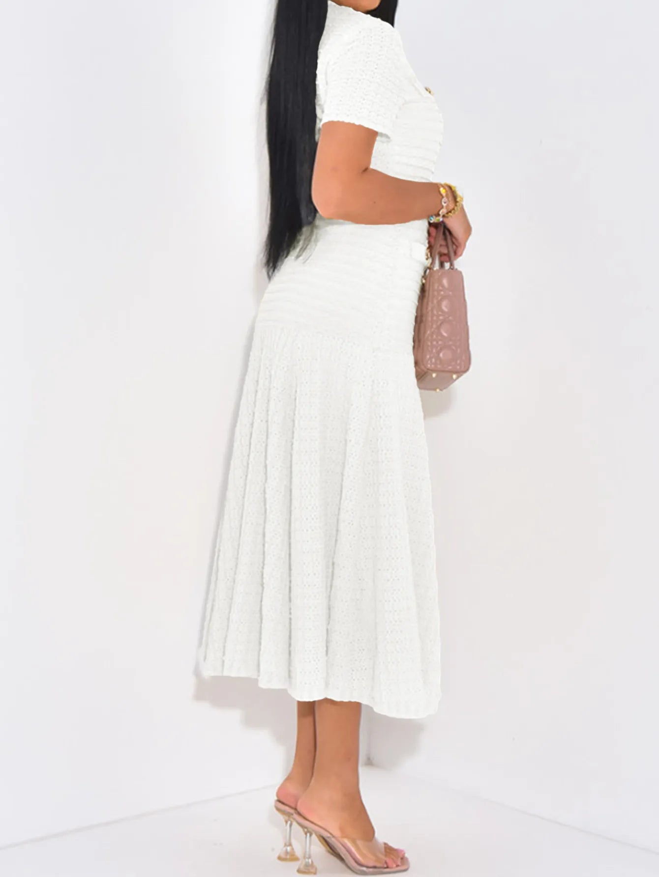 Knit Short Sleeve Dress - The Nicole - Tayan Dress Co.