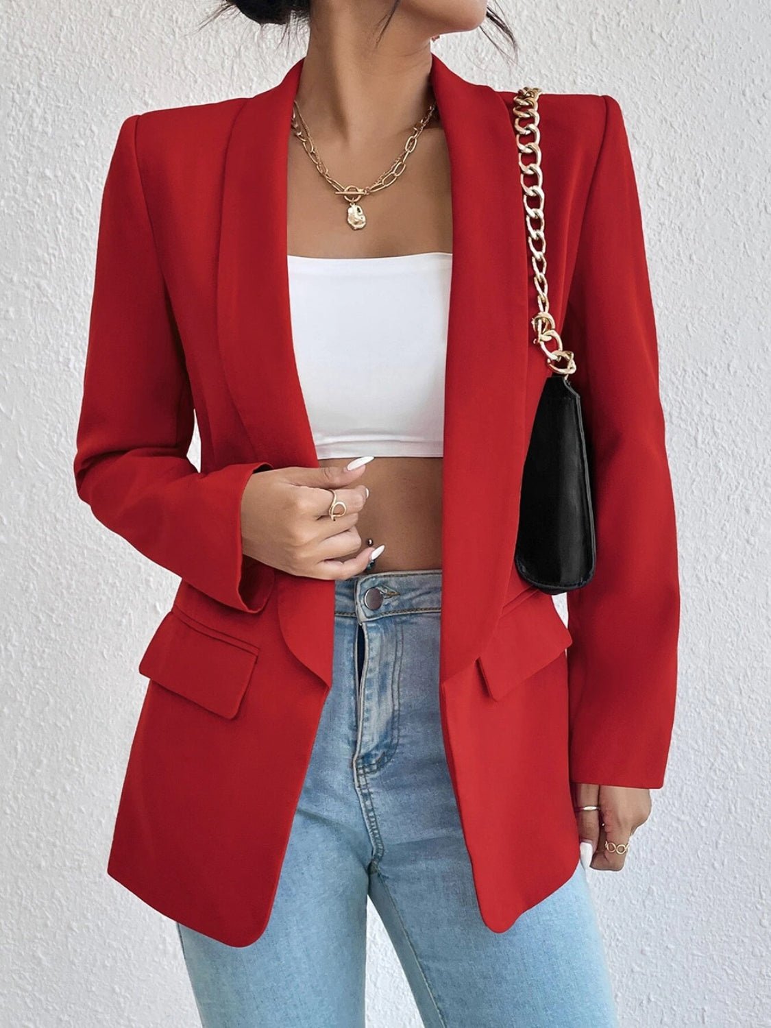 Shawl Collar Long Sleeve Blazer - TNT Dress Co.