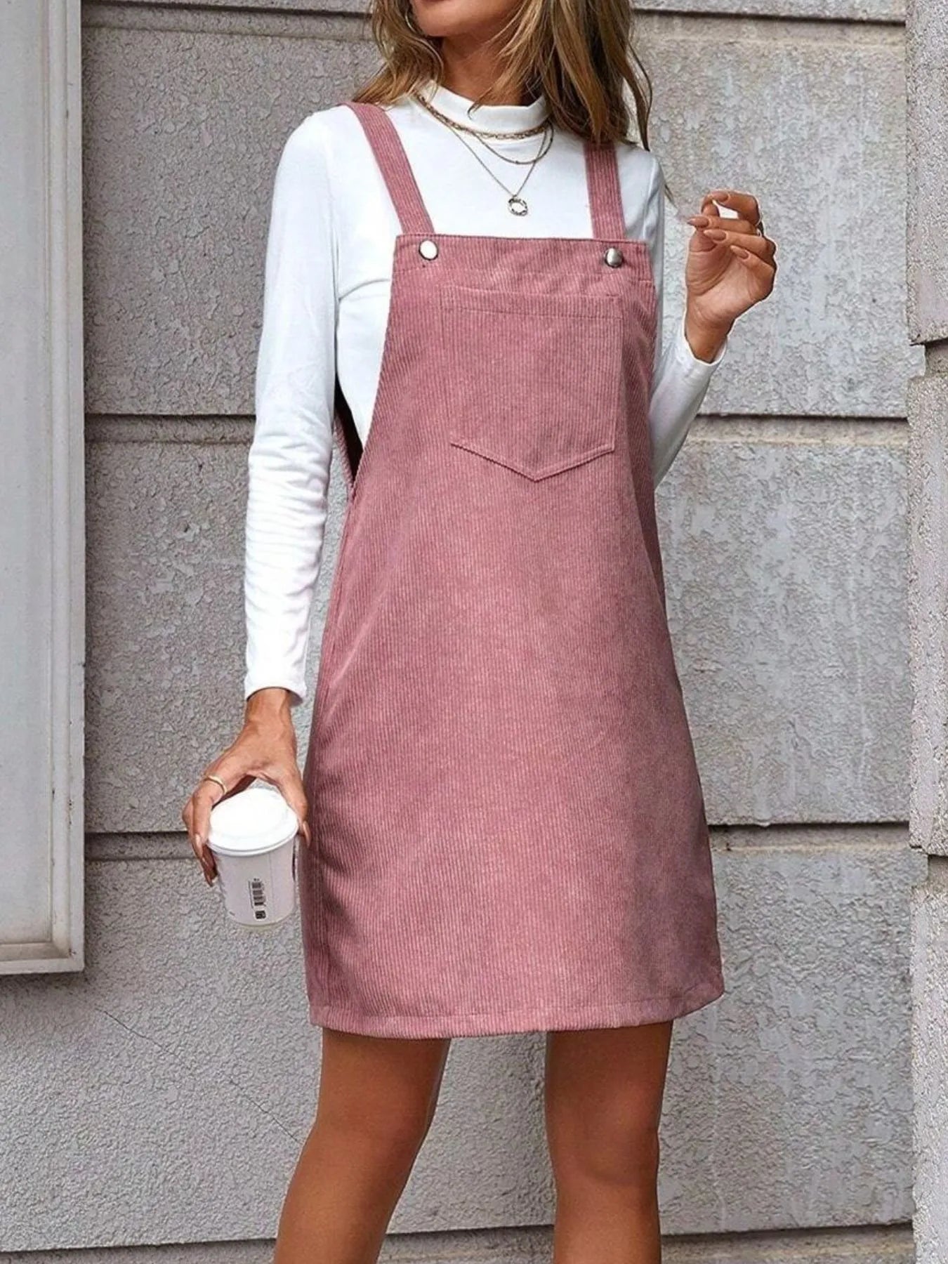 Corduroy Overall Mini Dress - The Nicole - Tayan Dress Co.