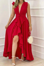 Ruffled Sleeveless Dress