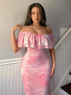 Layered Ruffled Off - Shoulder Dress - TNT Dress Co.