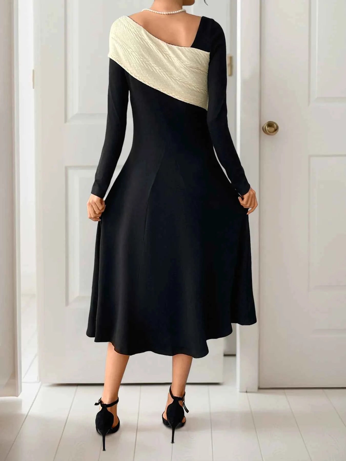 Asymmetrical Long Sleeve Dress