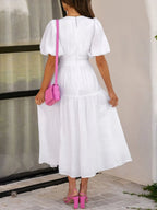 V - Neck Midi Dress - The Nicole - Tayan Dress Co.