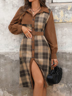 Plaid Long Sleeve Dress - The Nicole - Tayan Dress Co.