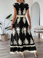 V - Neck Ruffled Sleeve Dress - The Nicole - Tayan Dress Co.