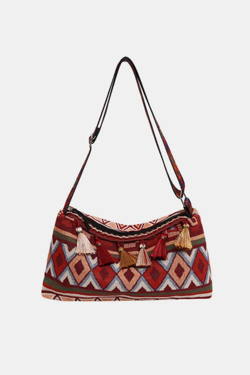 Adjustable Strap Shoulder Bag with Tassel Detail - TNT Trends 