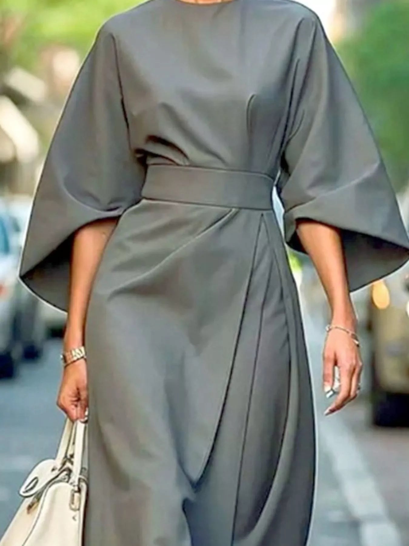 Round Neck Sleeve Dress - The Nicole - Tayan Dress Co.