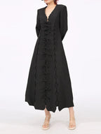 Long Sleeve Front Midi Dress - The Nicole - Tayan Dress Co.