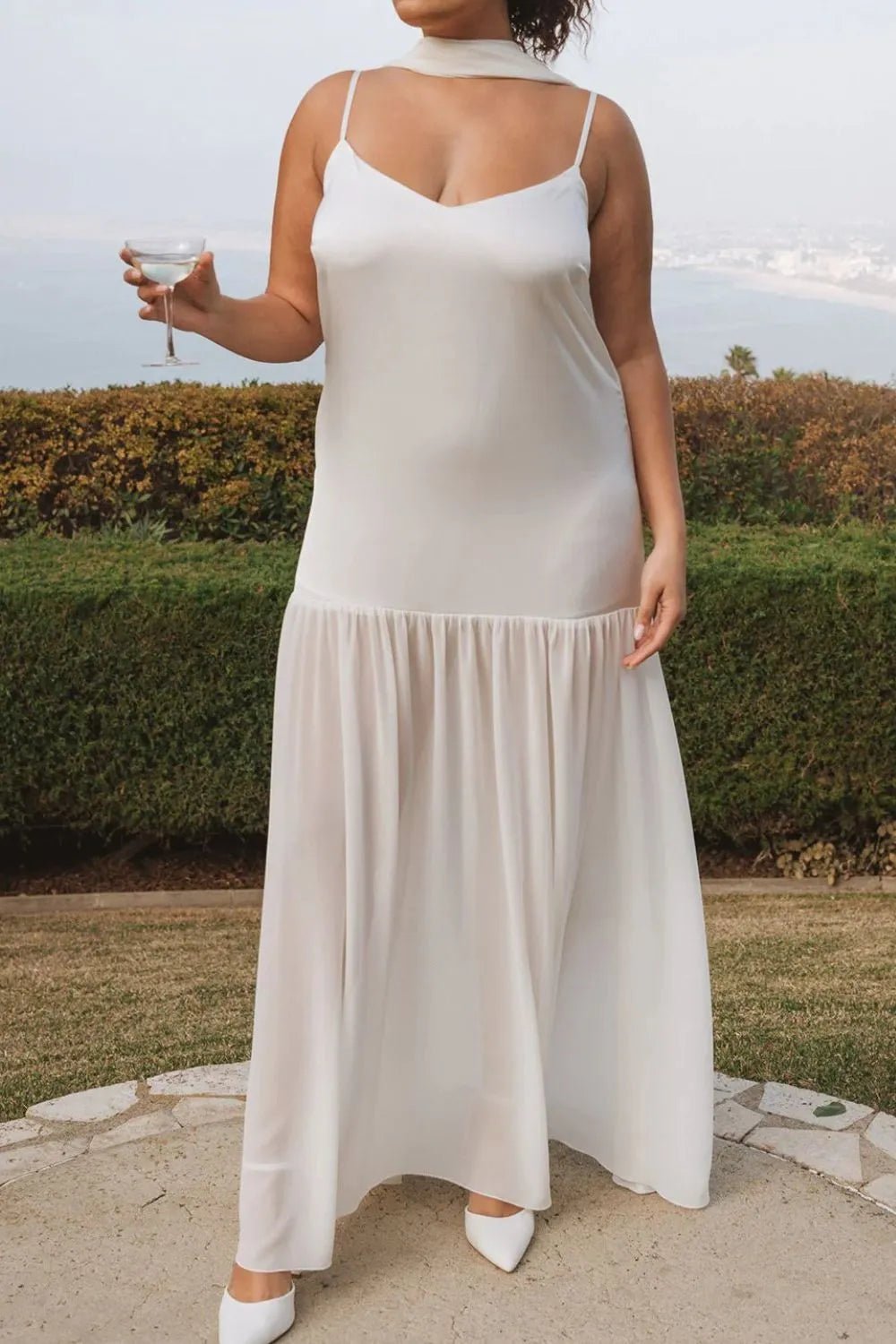 Adjustable Strap Maxi Cami Dress with Scarf - TNT Dress Co.