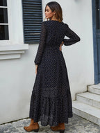 V - Neck Long Sleeve Dress - The Nicole - Tayan Dress Co.