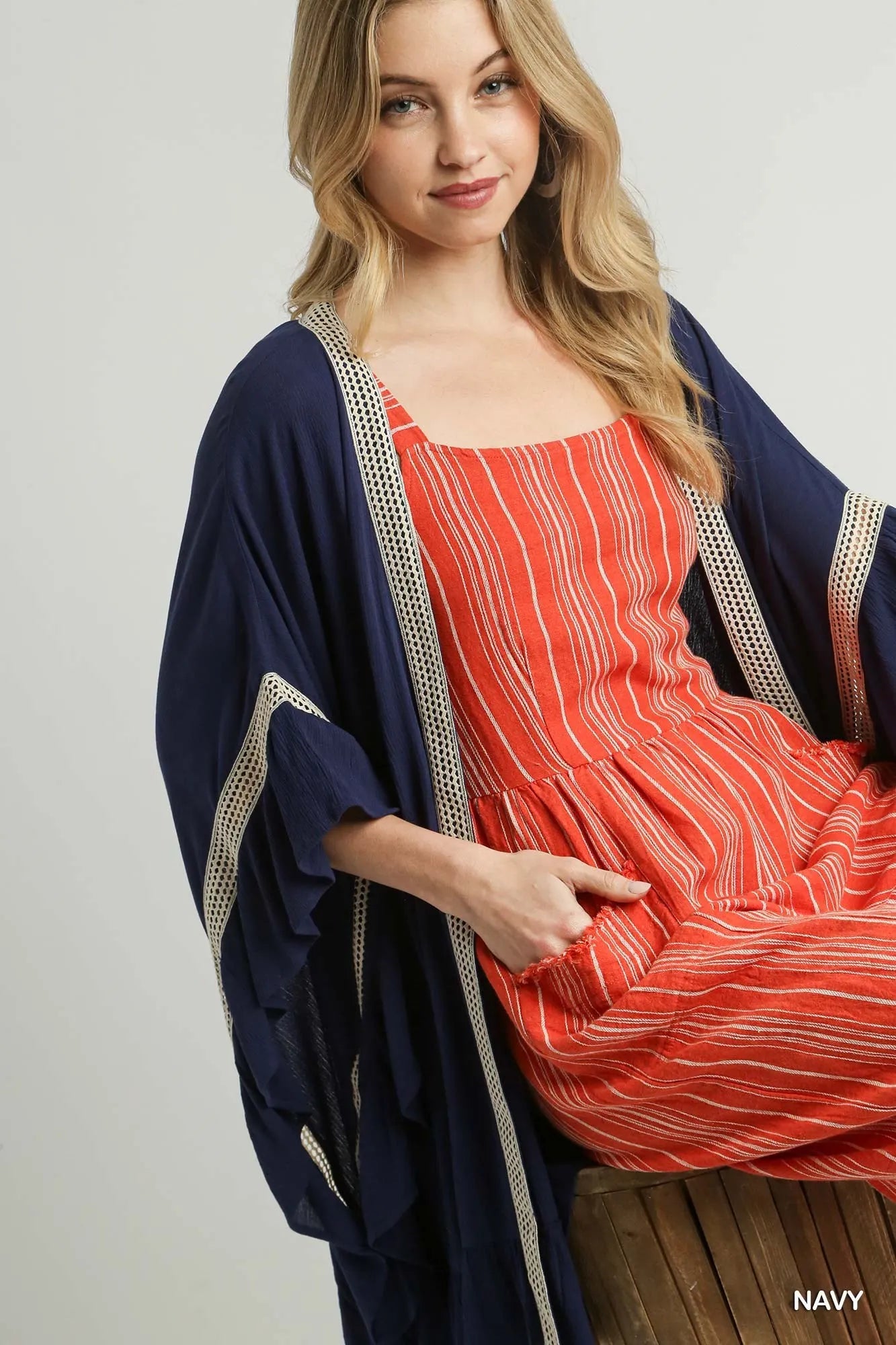 Ruffle Kimono with Crochet Accent - The Nicole - Tayan Dress Co.