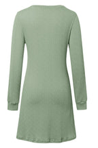 V - Neck Long Sleeve Textured Dress - TNT Dress Co.