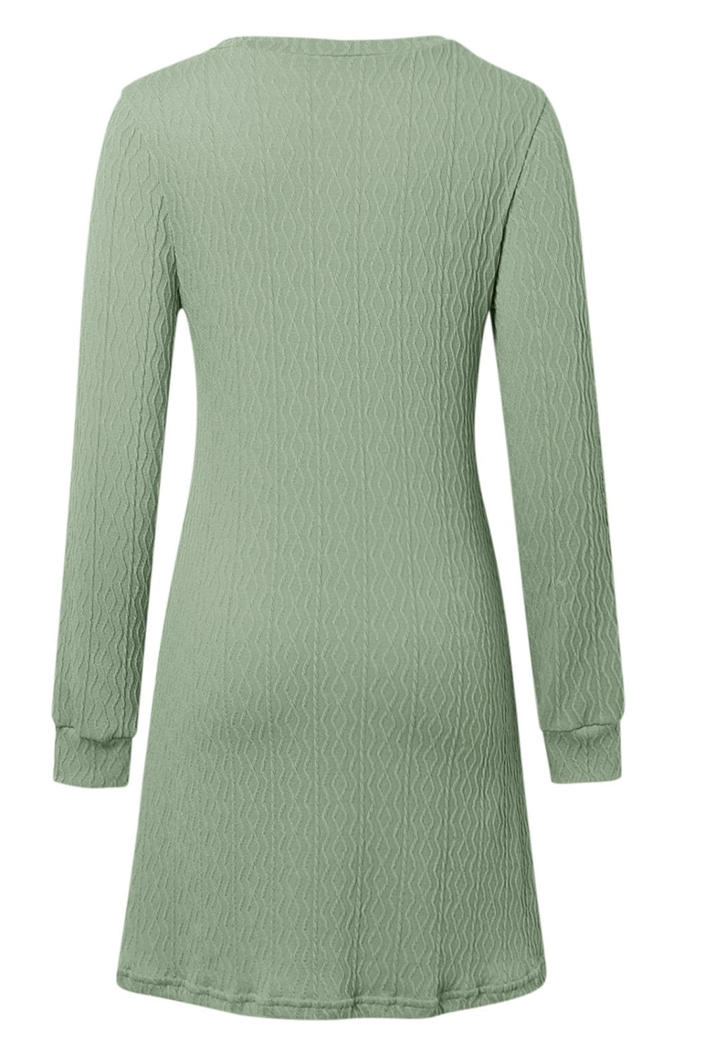 V - Neck Long Sleeve Textured Dress - TNT Dress Co.